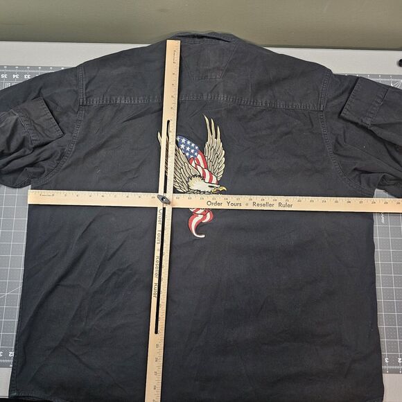 Vintage Harley Davidson Shirt XXL Embroidered Biker 90s Mechanic Racing Retro - Picture 11 of 13